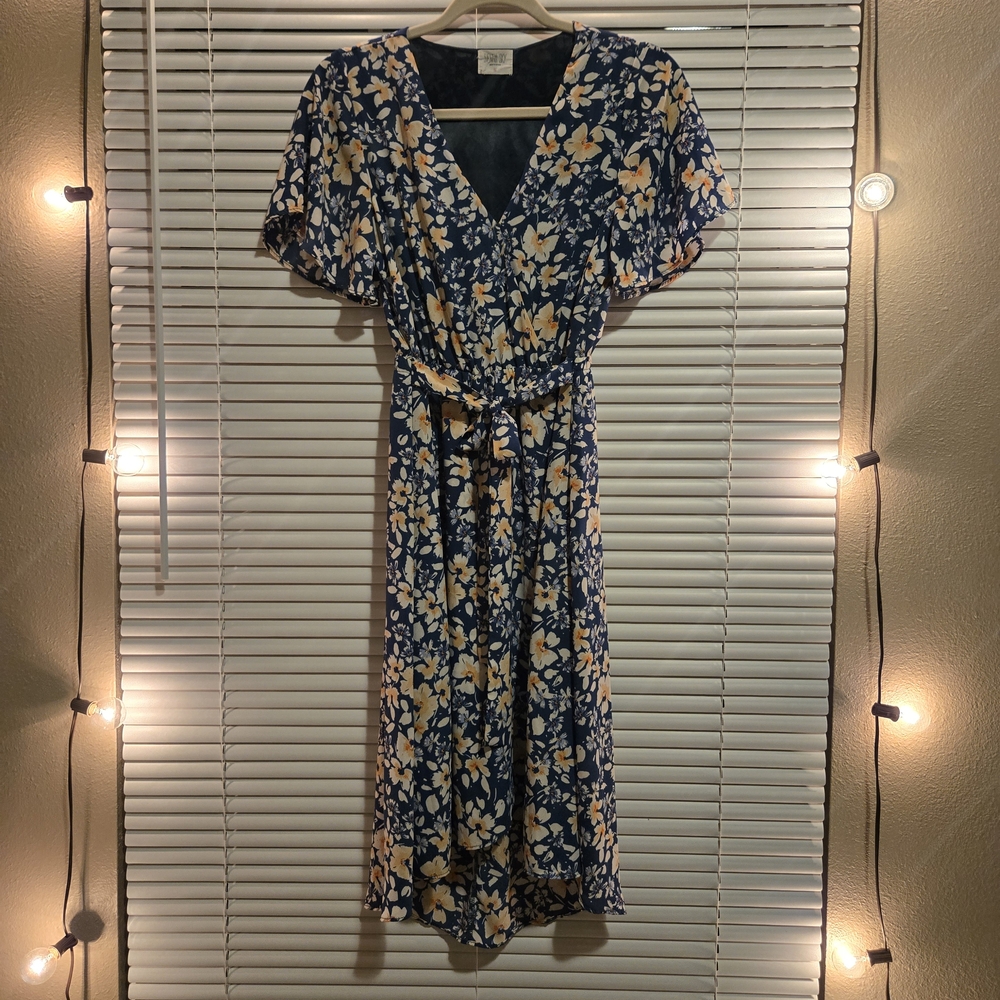 Sienna Sky Blue and Yellow Floral Mini Dress